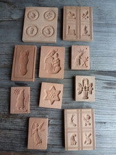 Alte Holzmodel - Springerle-Weihnachtsmotive usw. 10 Stück