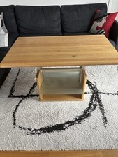 Couch-Ess-Tisch Eiche massiv höhenverstellbar 108x55x70oder50 gebr./top!