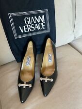 GIANNI VERSACE klassische Schuhe Pumps schwarz Shoes High Heels EUR 39 size US 8