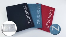 Zeugnismappe Urkundenmappe Dokumentenmappe Stoffeinband Prägungen "Zeugnisse".