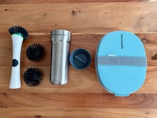 thermomix ® Spülbürste + Ersatzköpfe, MEPAL Thermobecher 475 ml Salatbox Ellipse