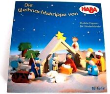 HABA Weihnachtskrippe Krippe 8200 bunte Figuren Buche Handarbeit OVP