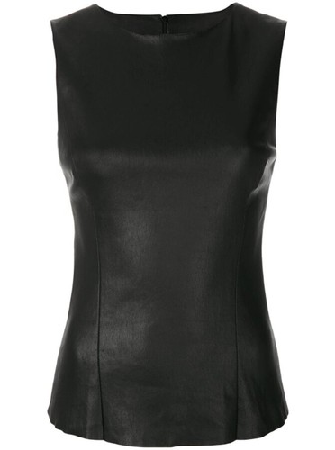 Damen echt lammleder tank top - lammleder,