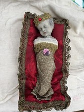 JESUS KIND FATSCHENKIND AUS WACHS Antik Handbemalt Auf Kissen