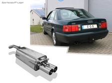 FOX Edelstahl Sportauspuff Audi 100, A6 Typ C4 2x76mm rund scharfkantig