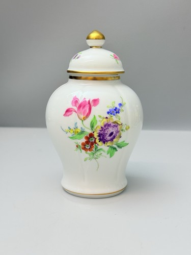 Meissen,Teedose,Blumenmalerei