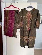 Pakistanische Kleidung Salwar Kameez Dubatta Indische Tracht Traditionell Strick