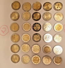 60 Stück Zirkulierte 2 Euro Münzen aus Europa Konvolut z.B. Monaco-Frankreich- 