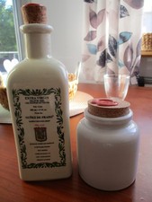 Zierflasche, Olivenölflasche, Tapenade-/Pestotopf  + Extra Ausgießer