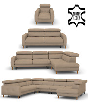 ECHTLEDER WOHNLANDSCHAFT SESSEL 3-SITZER SOFA ECKSOFA SCHLAFSOFA L-FORM U-FORM