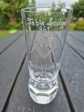 Freimaurer Glas Pokal Kanone Logenglas Frankfurt Germany