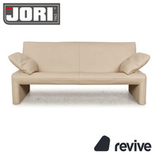 Jori Linea Leder Zweisitzer Creme Beige manuelle Funktion Sofa Couch