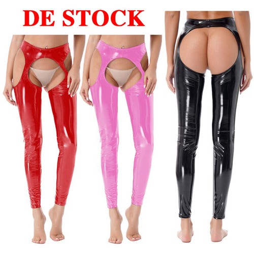 Damen wetlook leggings - de,