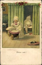 Künstler Ak Ebner, Pauli, Kinder, Schlafender Hund, Puppe - 4340087