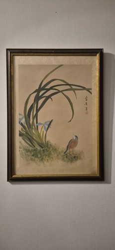 Antik aquarell auf seide - ,