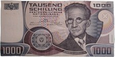 1000 Schilling Banknote Erwin Schrödinger 1983