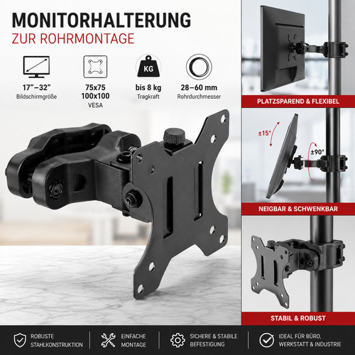 Monitorhalterung rohrmontage - monitorhalterung,
