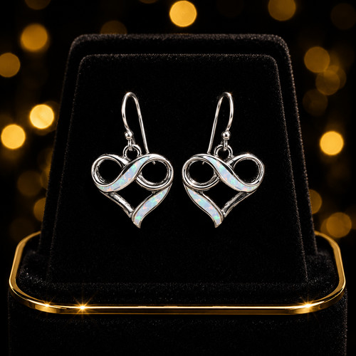 Weißer opal infinity herz - weißer,