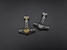 Thors Hammer Gold Silber Edelstahl Keltischer Knoten Schmuck Wikinger Viking NEU