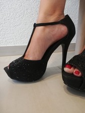 Guapissima Gr 40 Schwarze High Heels Sexy Schuhe Pumps 