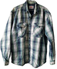 Levis Karo Hemd  L  Grün/Weiß gefüttert Thermohemd Jacke