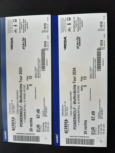 Karten konzert powerwolf - konzert,