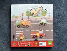 Greifpuzzle mit Sound ** Fahrzeuge *** OVP ** Holz PUZZLE ** Geräusche Puzzle