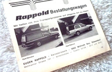 Opel Rekord E Senator A Leichenwagen Bestattungswagen Rappold Werbung Literatur