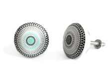 Möbelgriff Knopf Knauf Griff Türknopf Schubladengriff Keramik Iris 4 cm Weiß