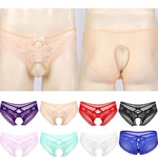 Herren Unterwäsche Tangas Unterhosen Floral Slips Durchsichtig Schlüpfer Po