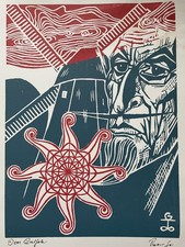 "Don Quijote" Farbholzschnitt