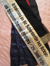 Fahnenband Grubweg 1929 Fahnenweihe Krieger- Vereinsfahne Passau Fahnenbänder