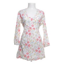 Aurobelle, Kleid, Größe: L, Weiß/Mehrfarbig, Blumen, Damen #krq