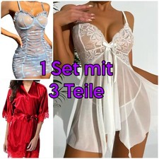 Sexy Dessous 1 Set mit 3 Teile Erotisch Nacht Abenteuer Bademantel Nagel Neue DE