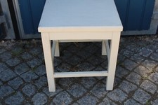 Küchen Hocker mit Emaille Waschschüssel Vintage  Holz Metall,48 cm hoch