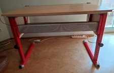 Kinderschreibtisch Neigung/Höhe verstellbar, Kettler, natur/rot