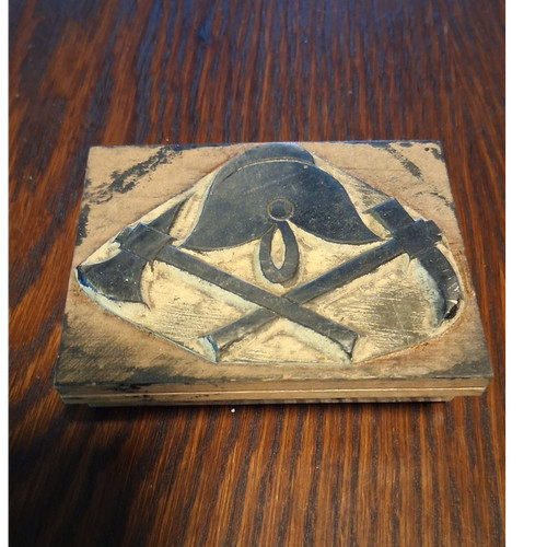 Antiker feuerwehr holzstempel - feuerwehr,
