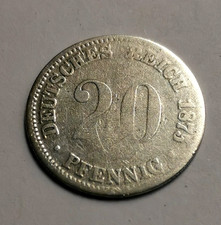 1875  J - 20 Pfennig - Deutsches Reich - Wilh. I.  - SS -  s. Foto