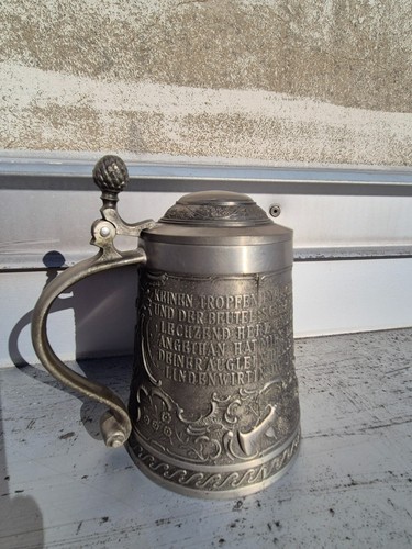 Zinnkrug mit deckel rein zinn - deckel,