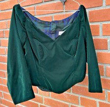 Samtcorsage, Maßanfertigung, dkl. grün, Gr. 42