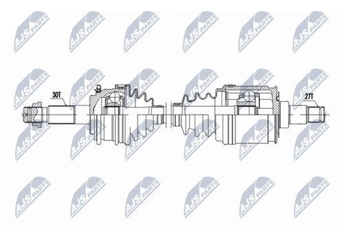 Nty antriebswelle 620mm vorne - antriebswelle,