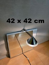 Spiegel mit Beleuchtung Rahmen aus Metall weiß 42 x 42 cm