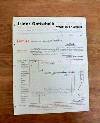Rechnung jsidor gottschalk - rechnung,