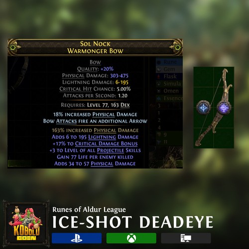 Ice shot deadeye bow runes - bow,