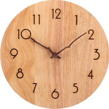 Stilvolle und Geräuschlose Holz Wanduhr 30x30cm – Für Schlafzimmer und Küche