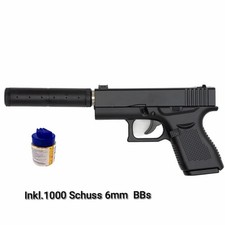 Softair Airsoft Pistole 1:1 Metall 6mm unter 0,5 Joule 14+ Jahre +1000 BBs C43