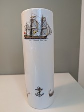 Vintage Vase Winterling mit historischen Segelbooten, 20 cm