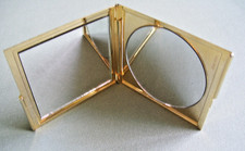 2fach Kosmetikspiegel Handtaschenspiegel Klappbar Vergrößerung Gold Spiegel