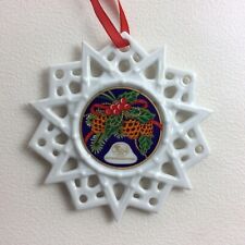 Hutschenreuther SCHMUCKSTERN Christbaumschmuck Porzellan Anhänger Stechpalme