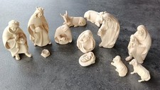 13 tlg. große Holz Krippenfiguren Natur geschnitzt 5-12cm Krippen Figuren *Top*